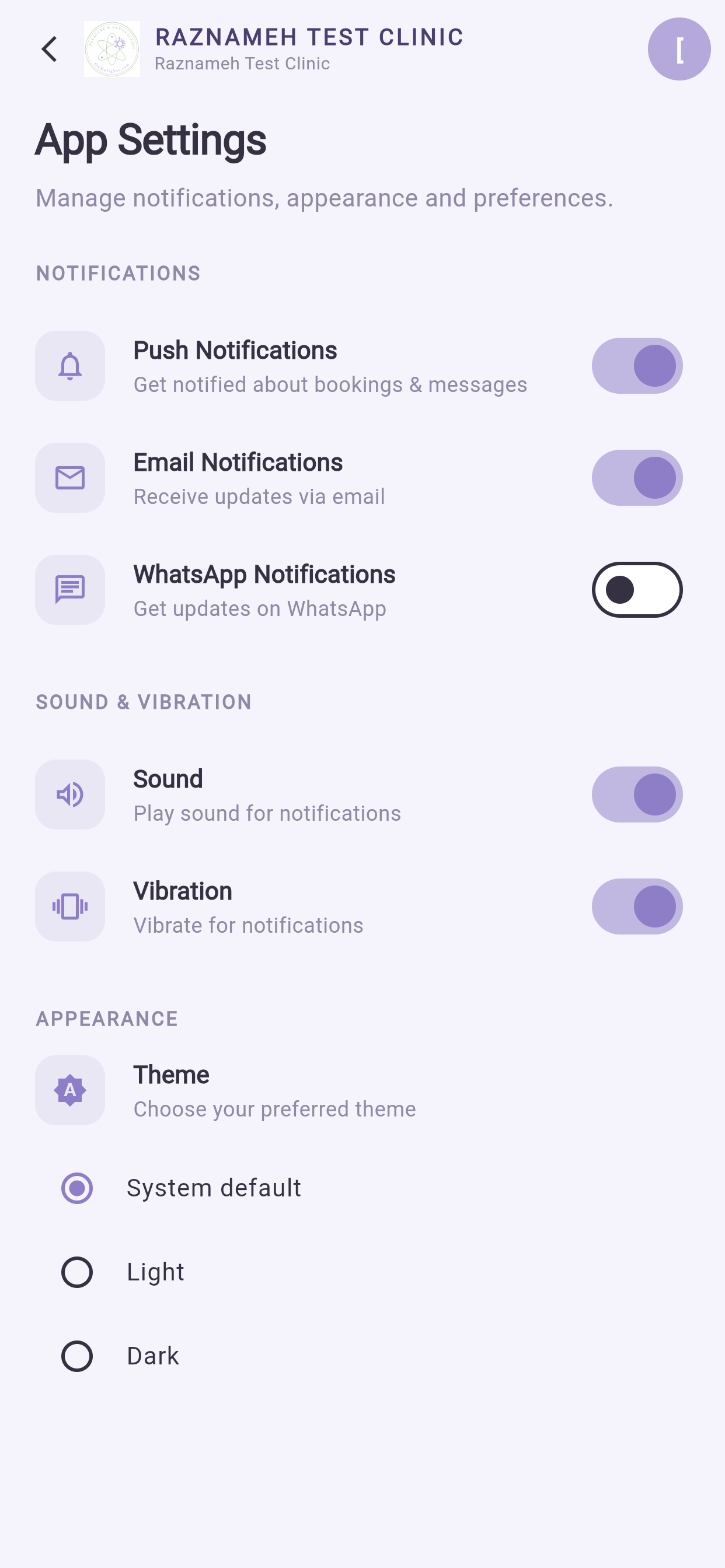 Language selection