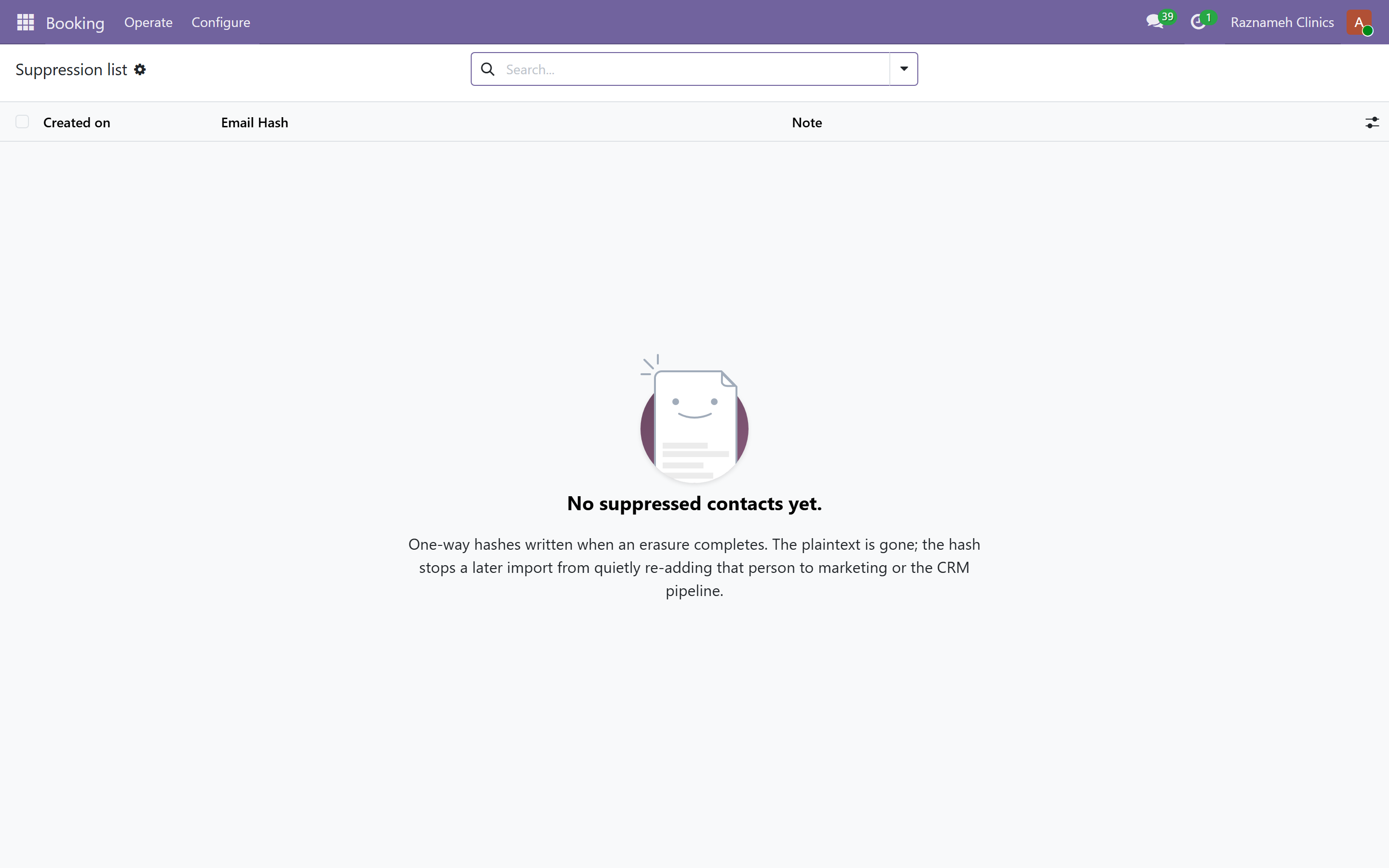 Email suppression list
