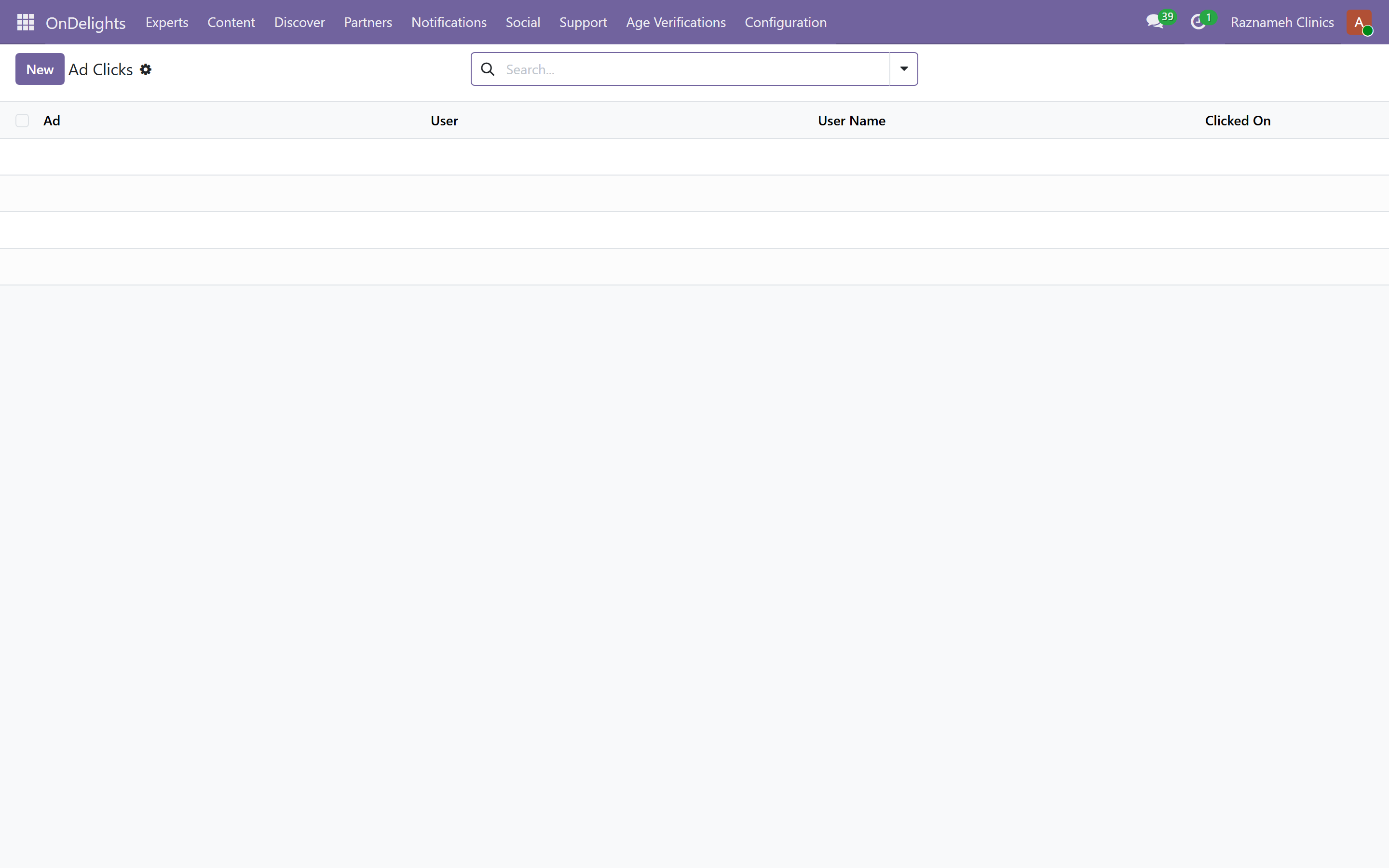 Advertising click reporting