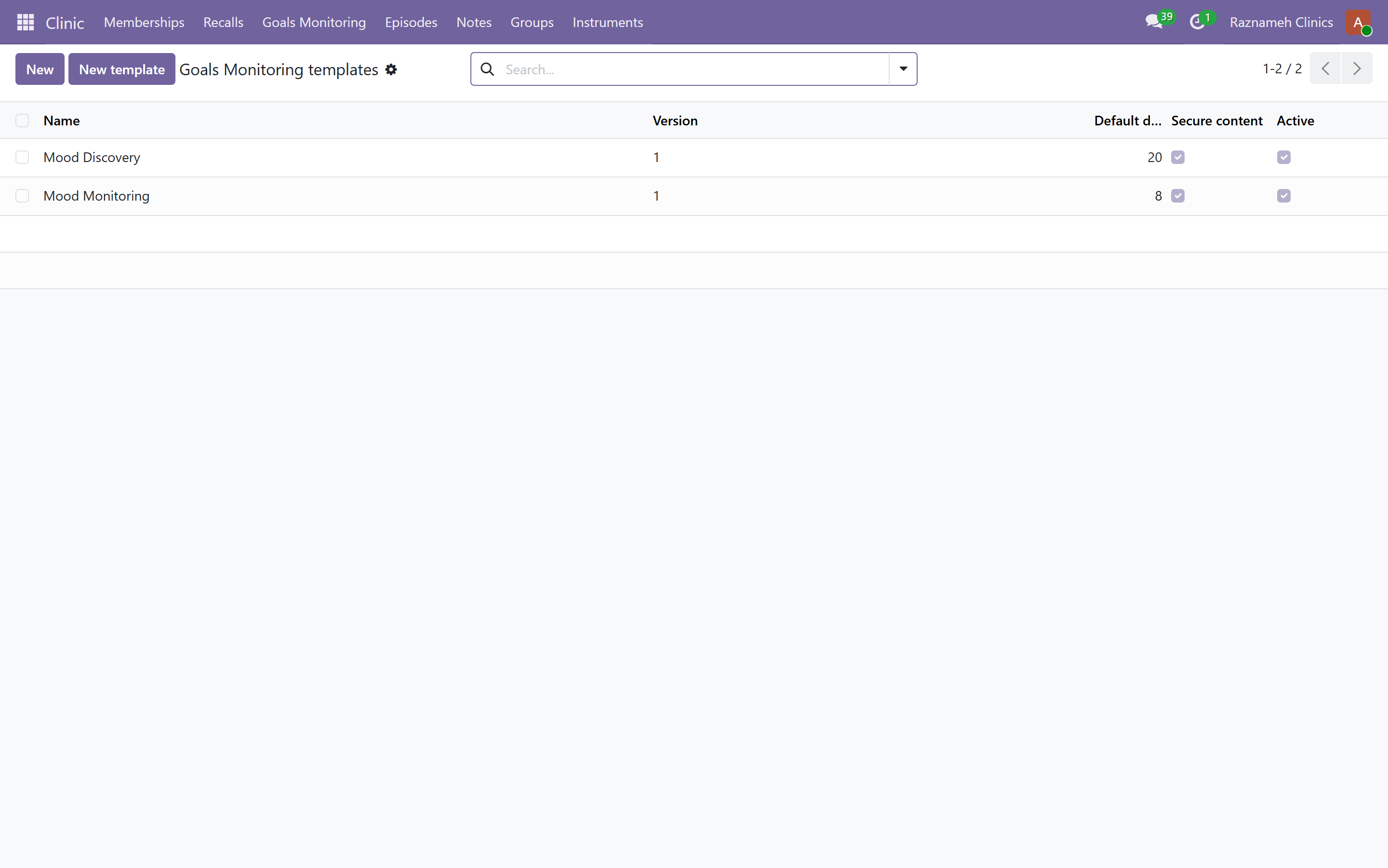 The programme template library