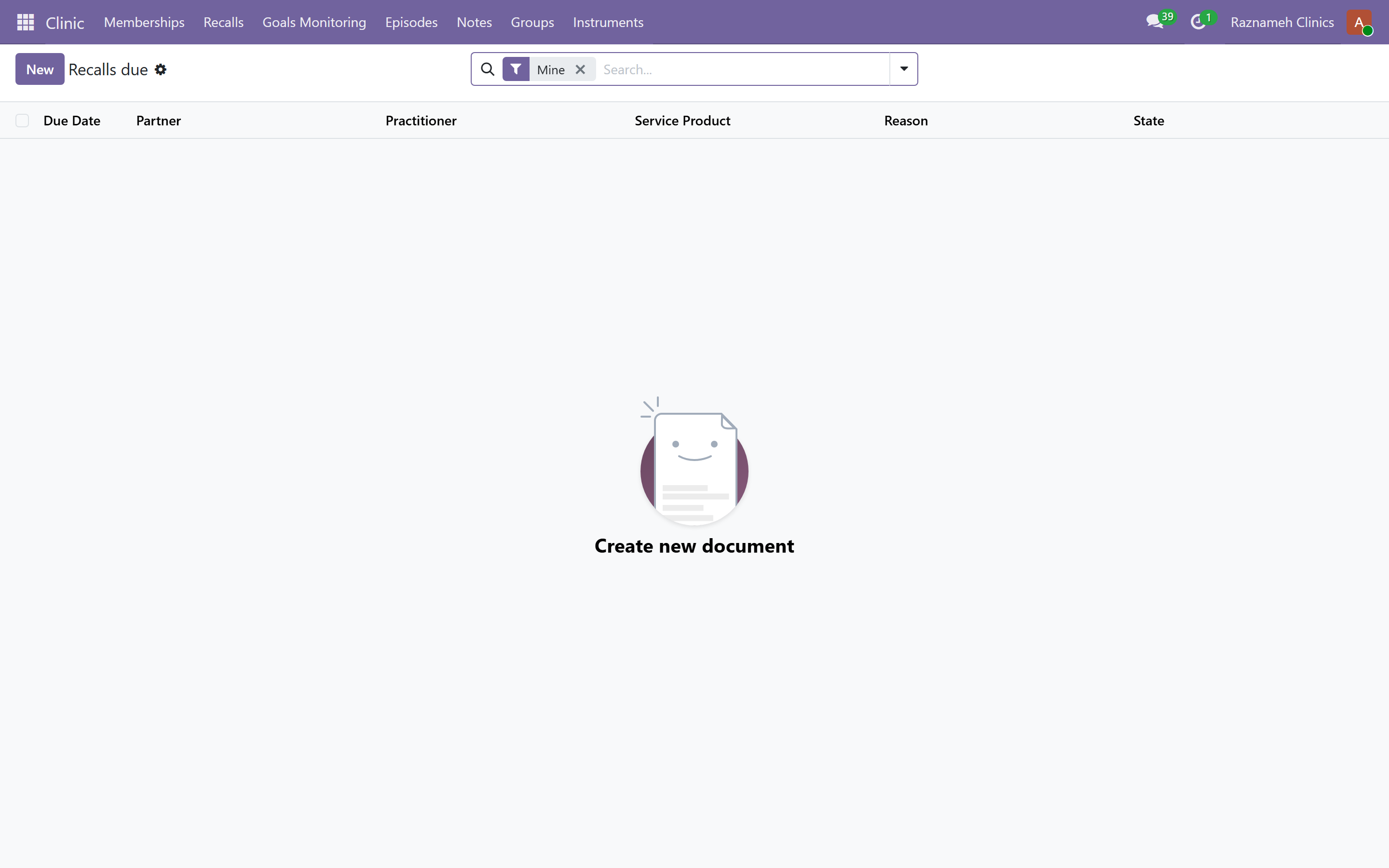 Recalls due — the worklist