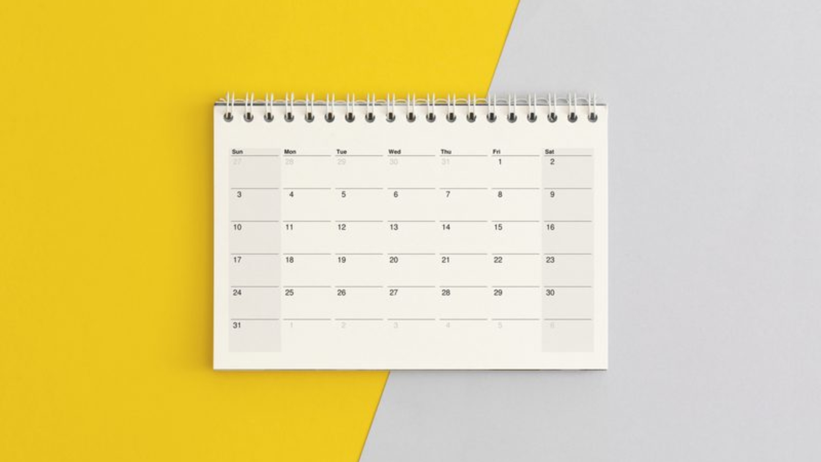 Calendar page on color background. Business planning