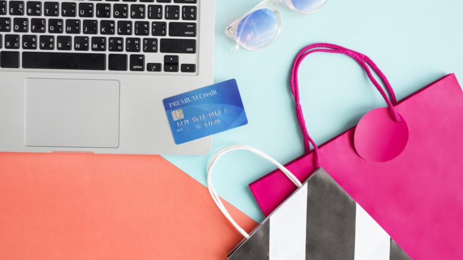 Online Shopping Credit Card Shopaholic Spending Payment Concept